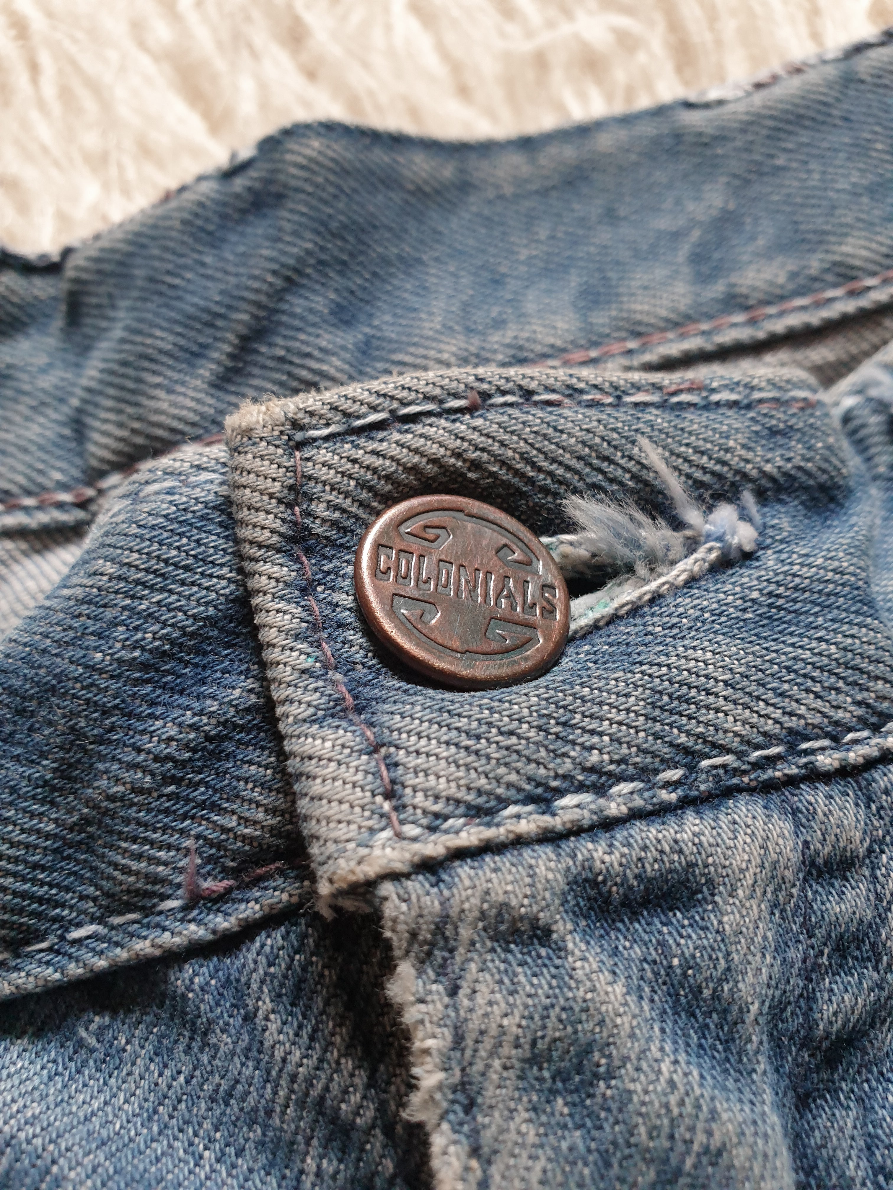 Vintage 1970s 'Colonials' Denim Studded Flare Jeans