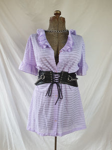 Vintage 70s Pastel Purple Mini Slip Dress