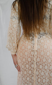 Vintage peach lace maxi