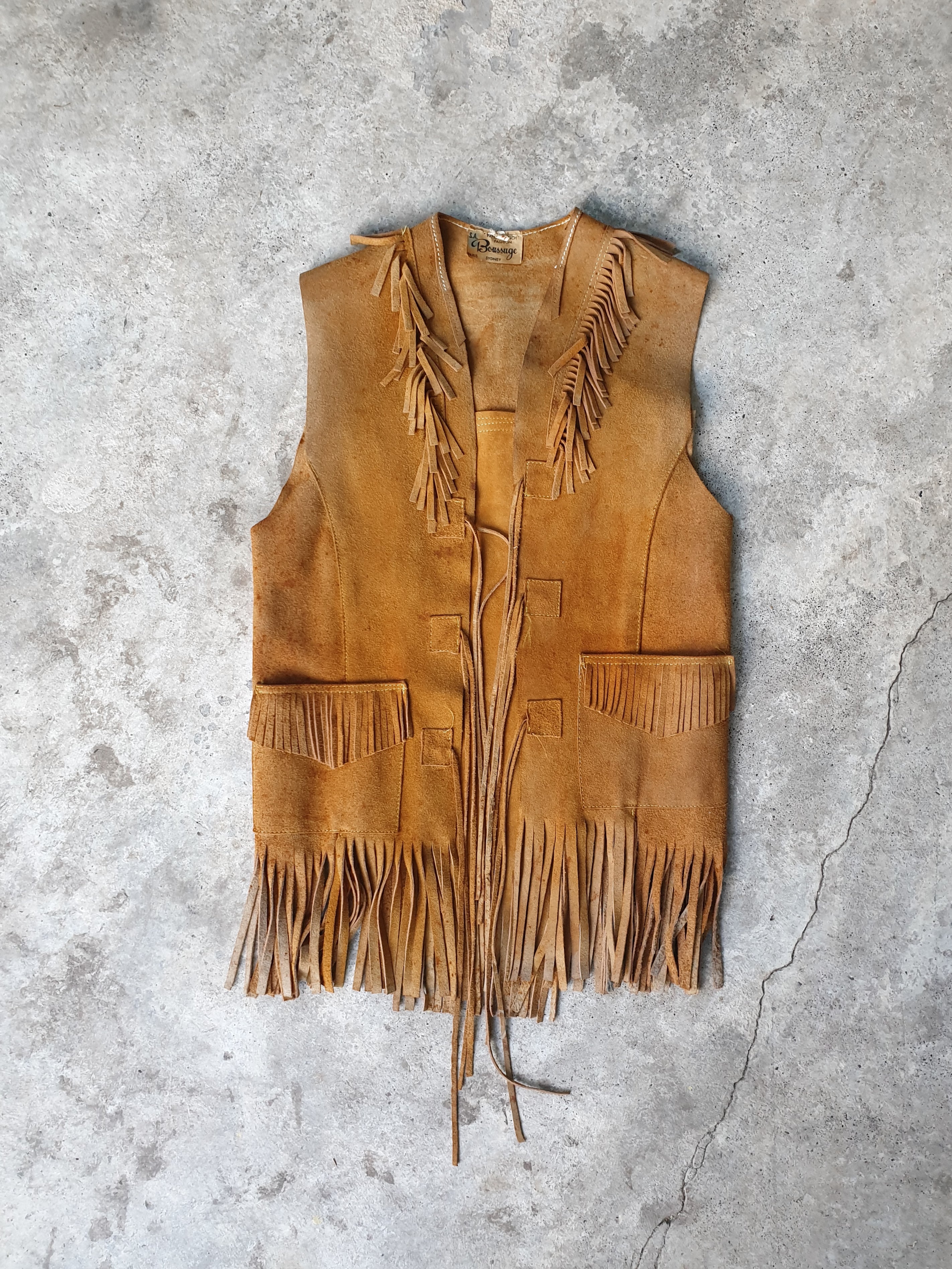 Suede fringe vest