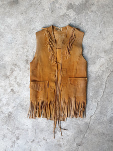 Suede fringe vest