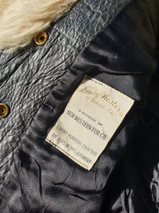 Vintage 1970s Leather & Fur Lady Western Jacket