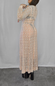 Vintage peach lace maxi