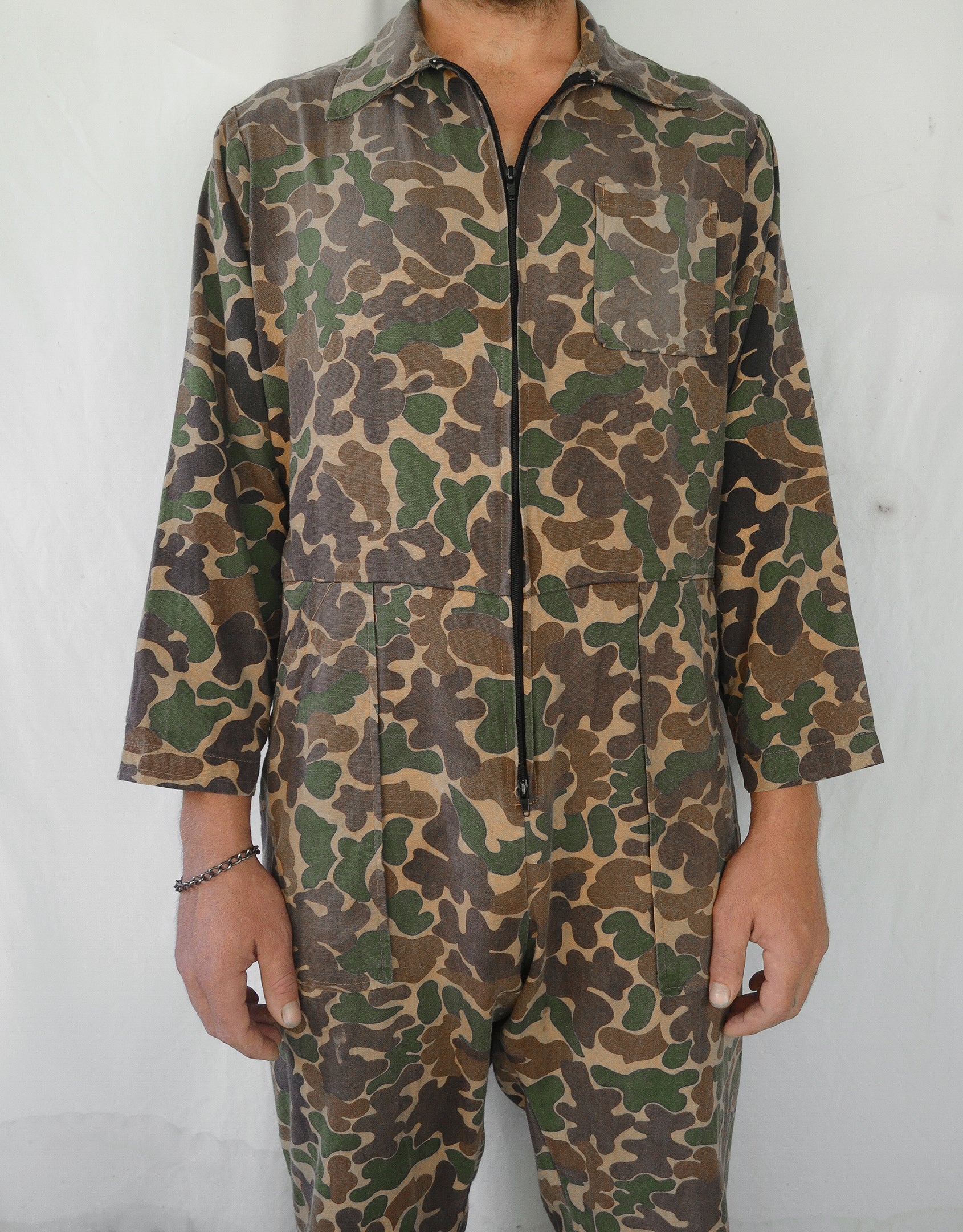 Vintage 1980s Camo Hunting Overalls