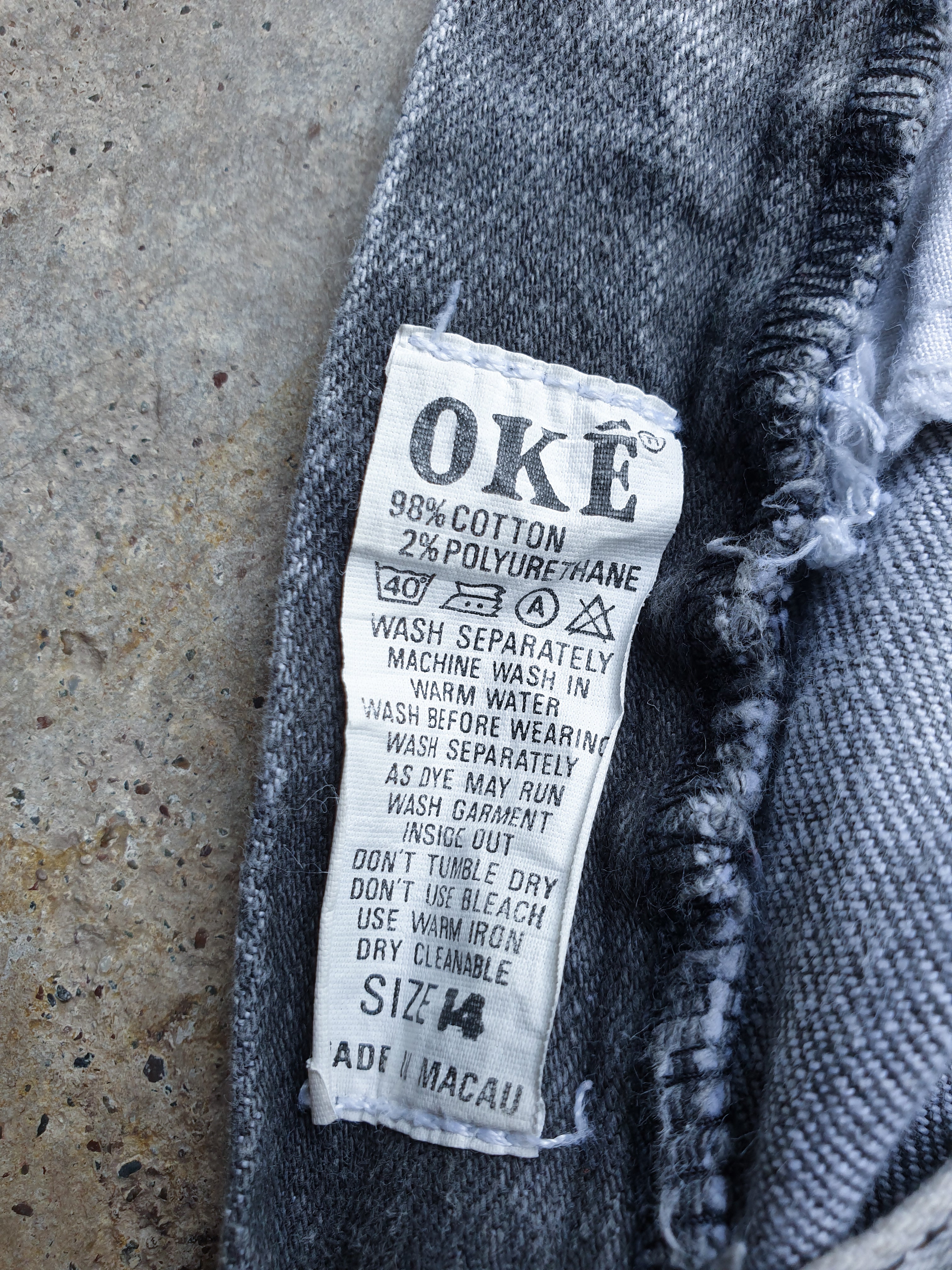 Vintage 80s Grey Acid Wash 'Oke' Jeans
