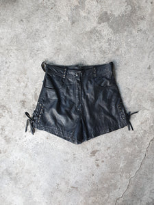 Vintage Studded Leather Lace Side Shorts