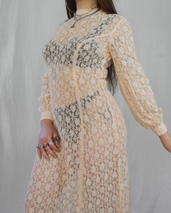 Vintage peach lace maxi