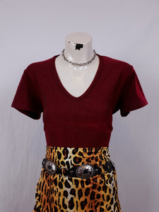 Vintage 1990s Red V-Neck Top