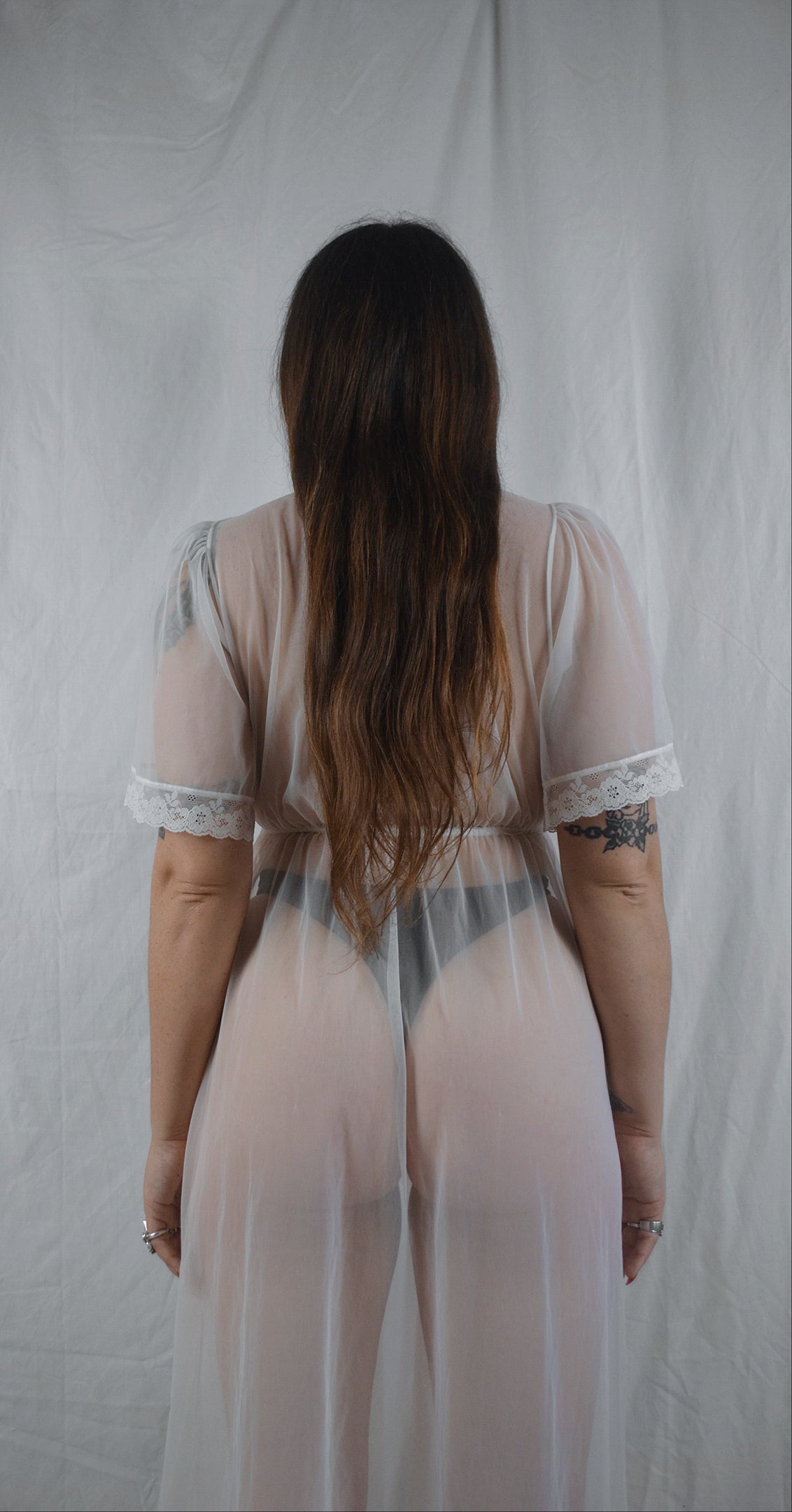 Vintage 1980s Sheer Peignoir