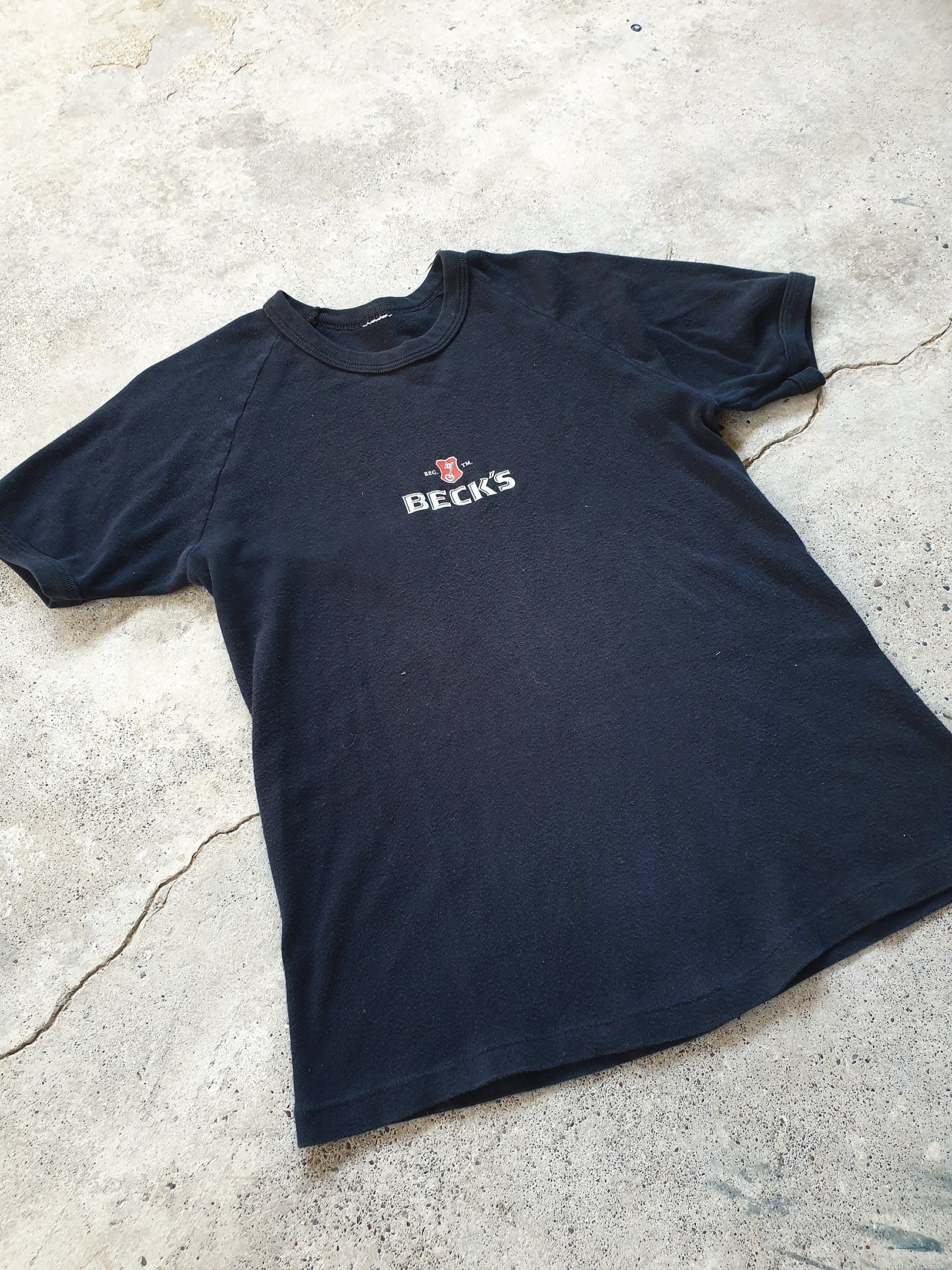 Vintage Becks Key Beer Ringer Tee