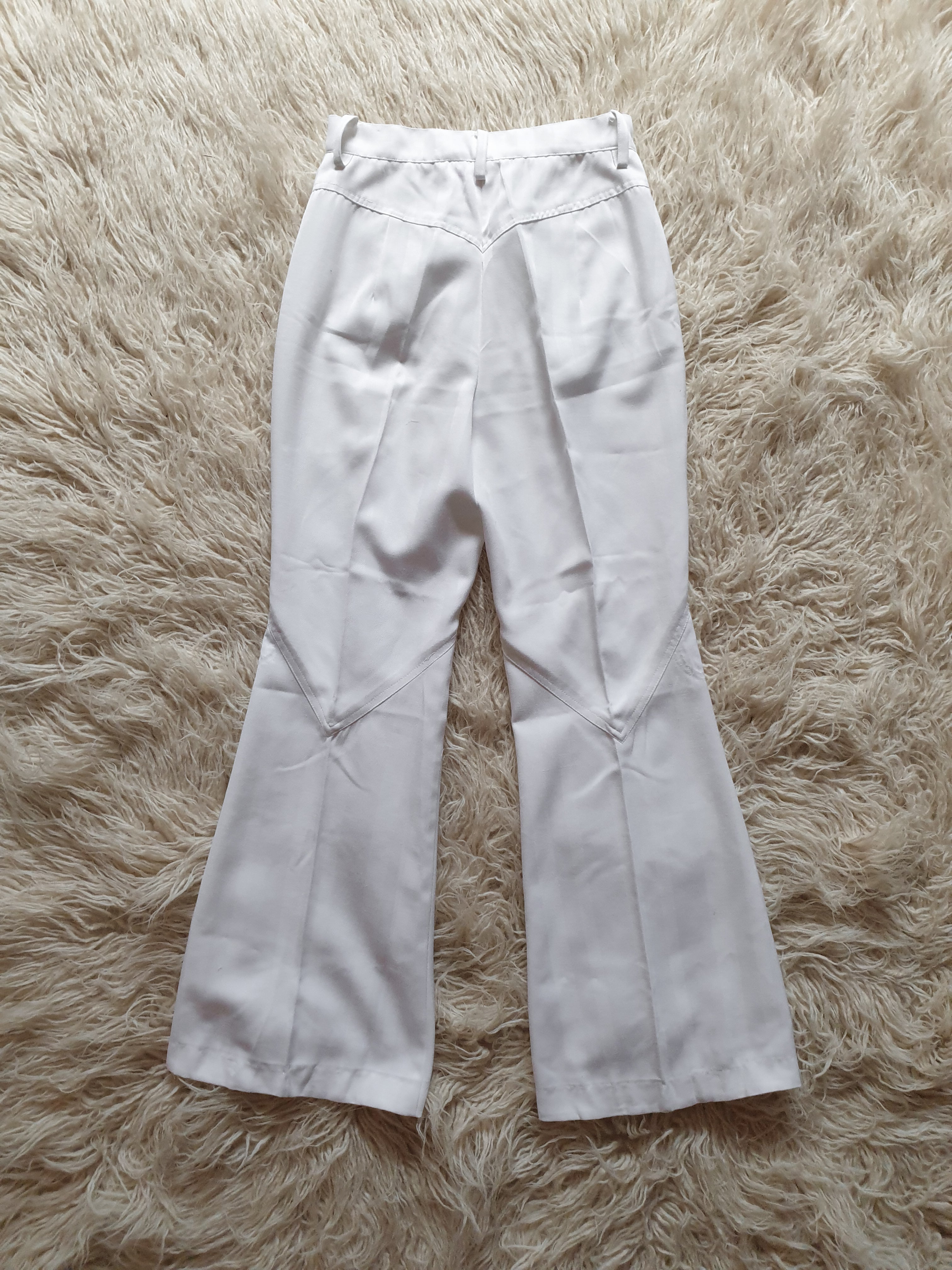Vintage 1970s White Bunny Flares