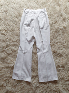 Vintage 1970s White Bunny Flares