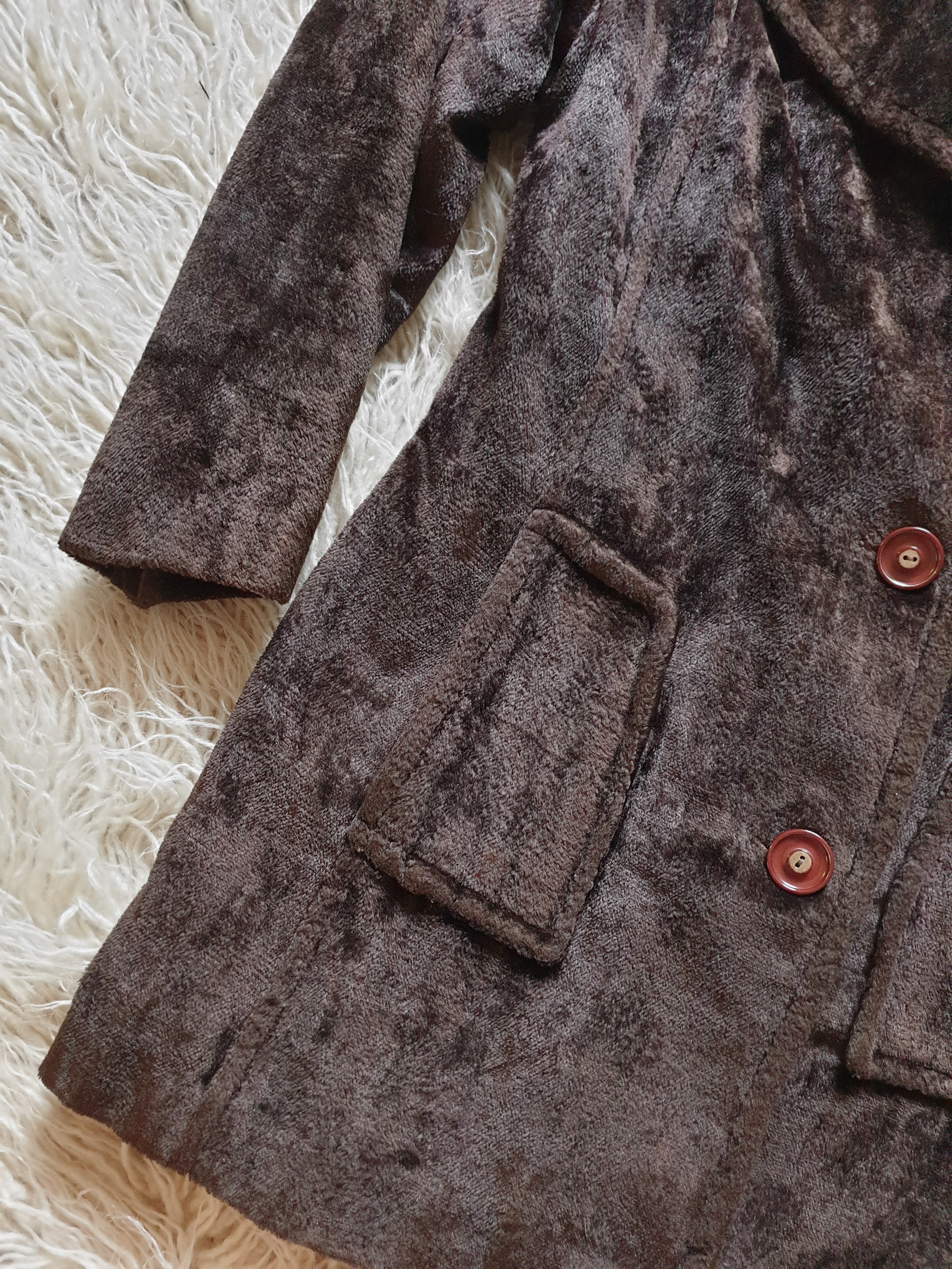 Vintage 1970s Brown Velvet Coat