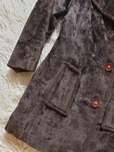 Vintage 1970s Brown Velvet Coat