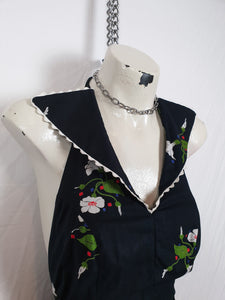 Vintage 1970s Backless Maxi Halter Dress