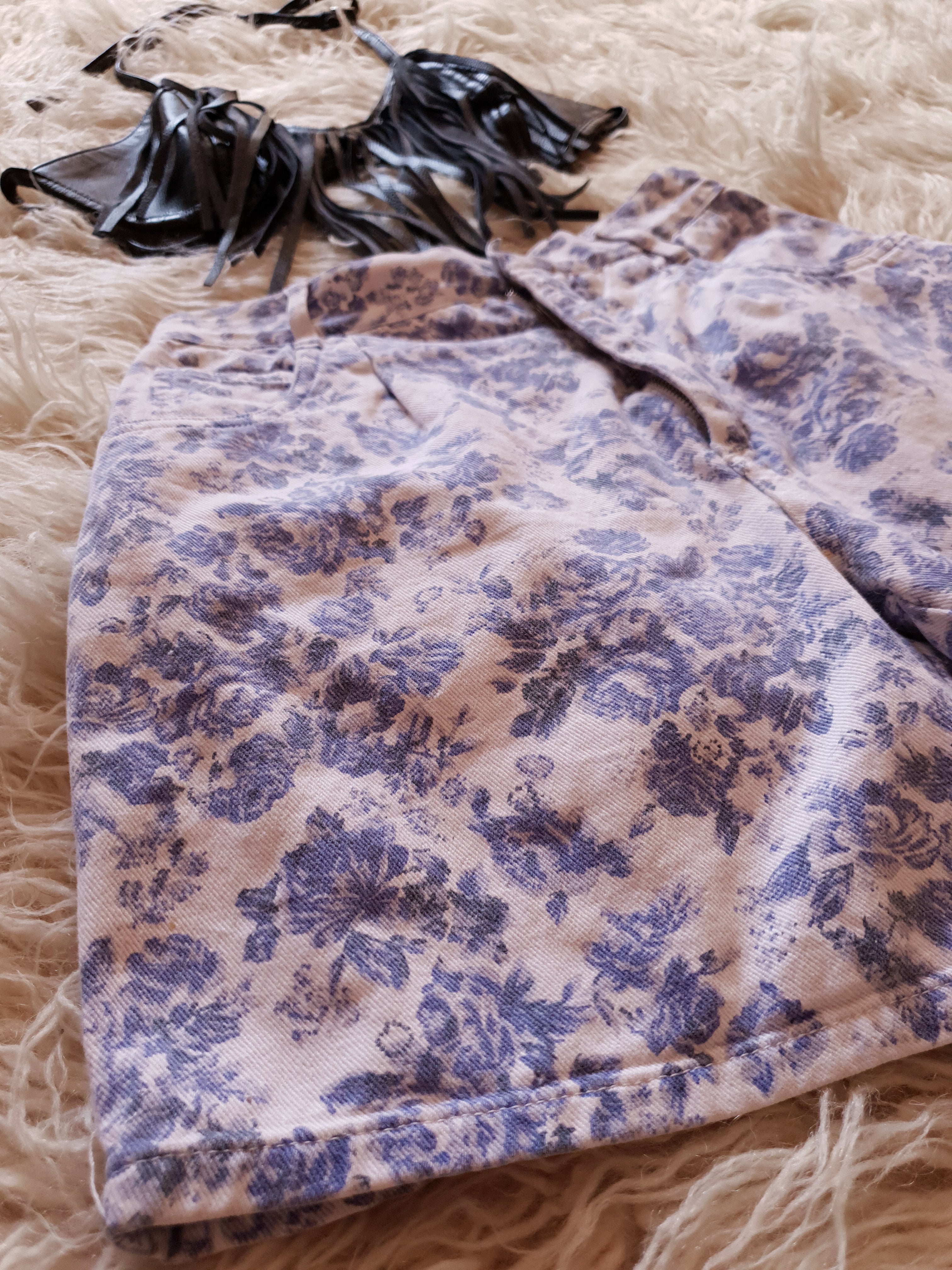 Vintage 1990s Paisley Denim Shorts