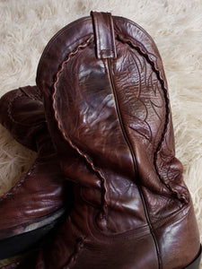 Vintage Dan Post Leather Cowboy Boots