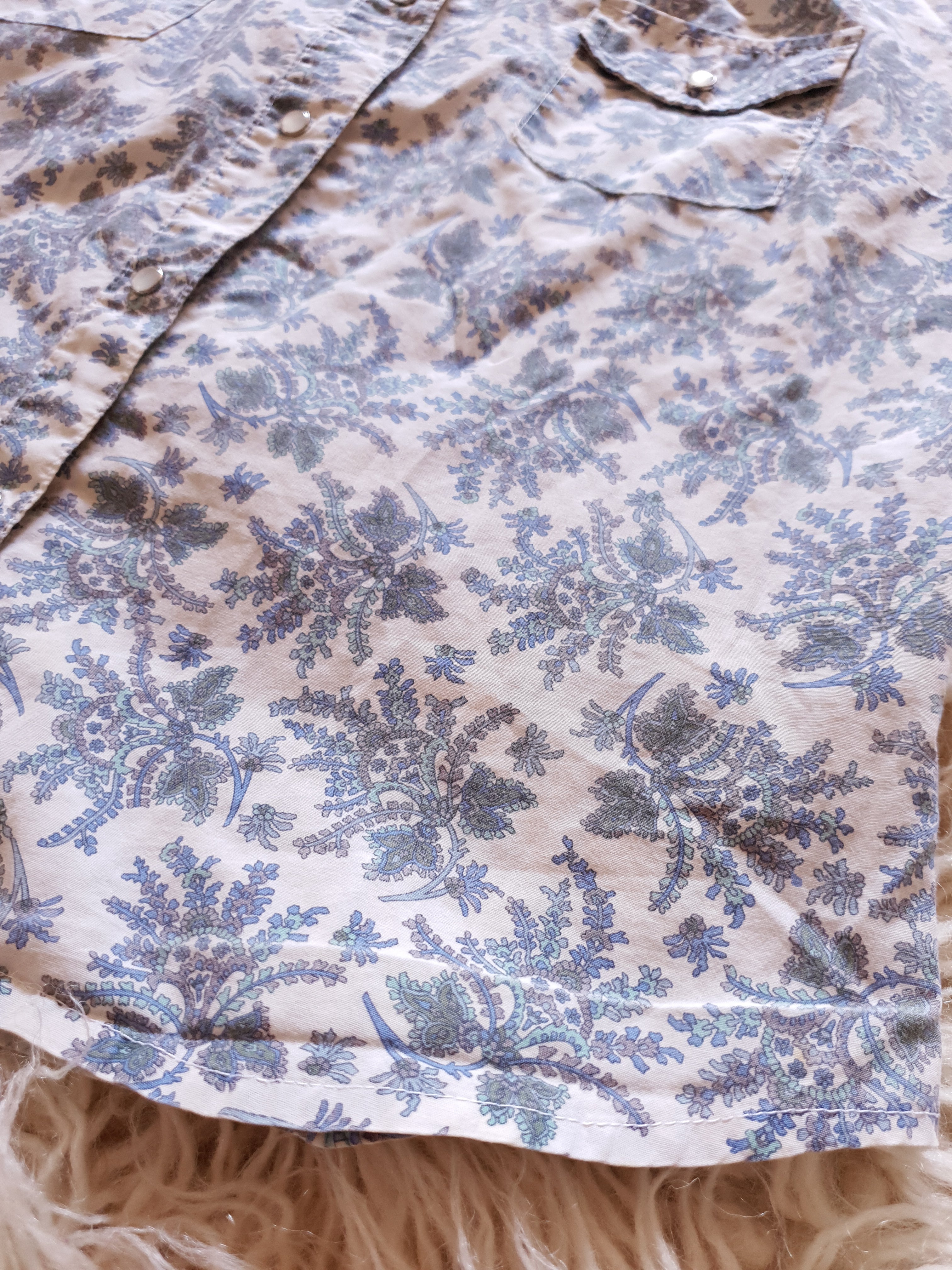 Vintage Paisley Pearl Snap Western Shirt