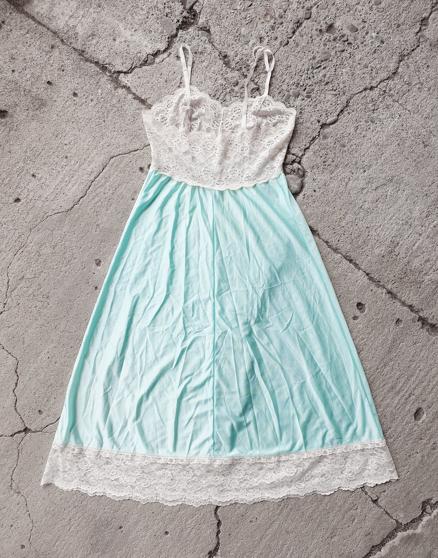 Vintage Mint Green Midi Slip Dress