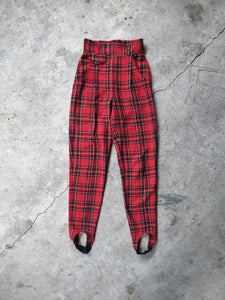Vintage 80s Red Tartan Pants