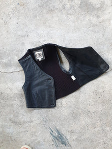 Vintage Black Leather 'BP Nordstrom' Cropped Vest