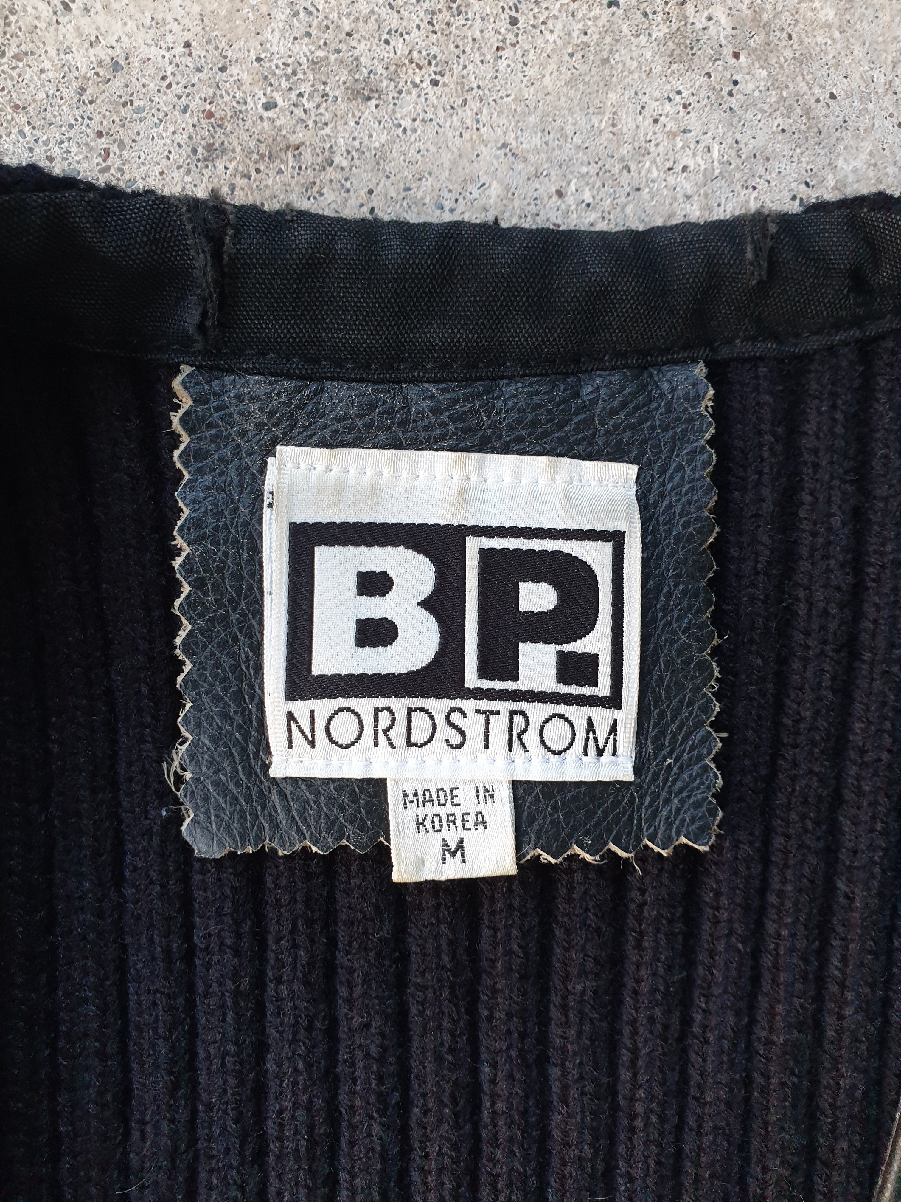 Vintage Black Leather 'BP Nordstrom' Cropped Vest