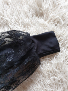 Vintage 1970s/80s Lycra & Lace Wrap Around Top
