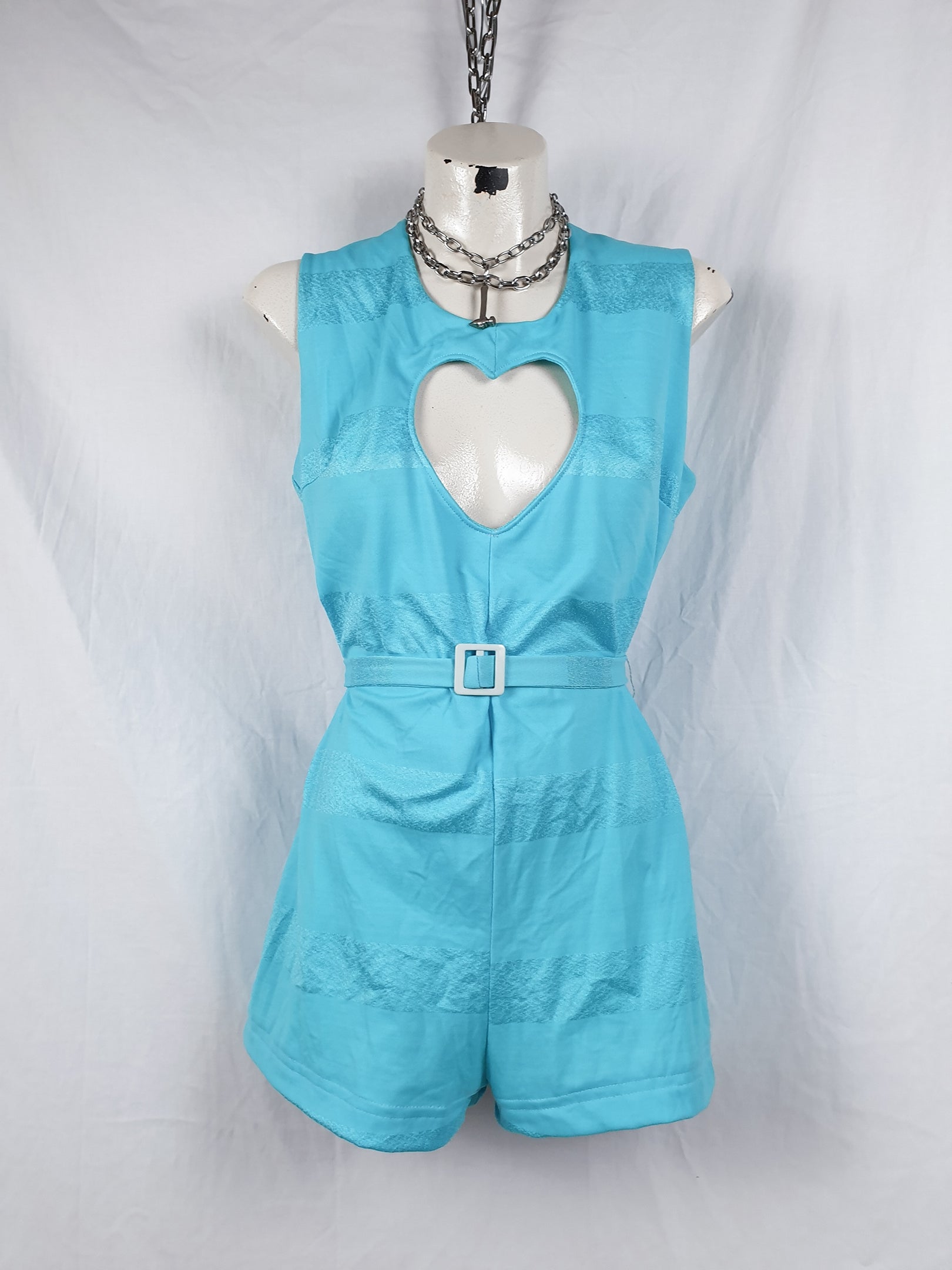 Vintage 1970s Heart Cut-Out Hot Pants Jumpsuit