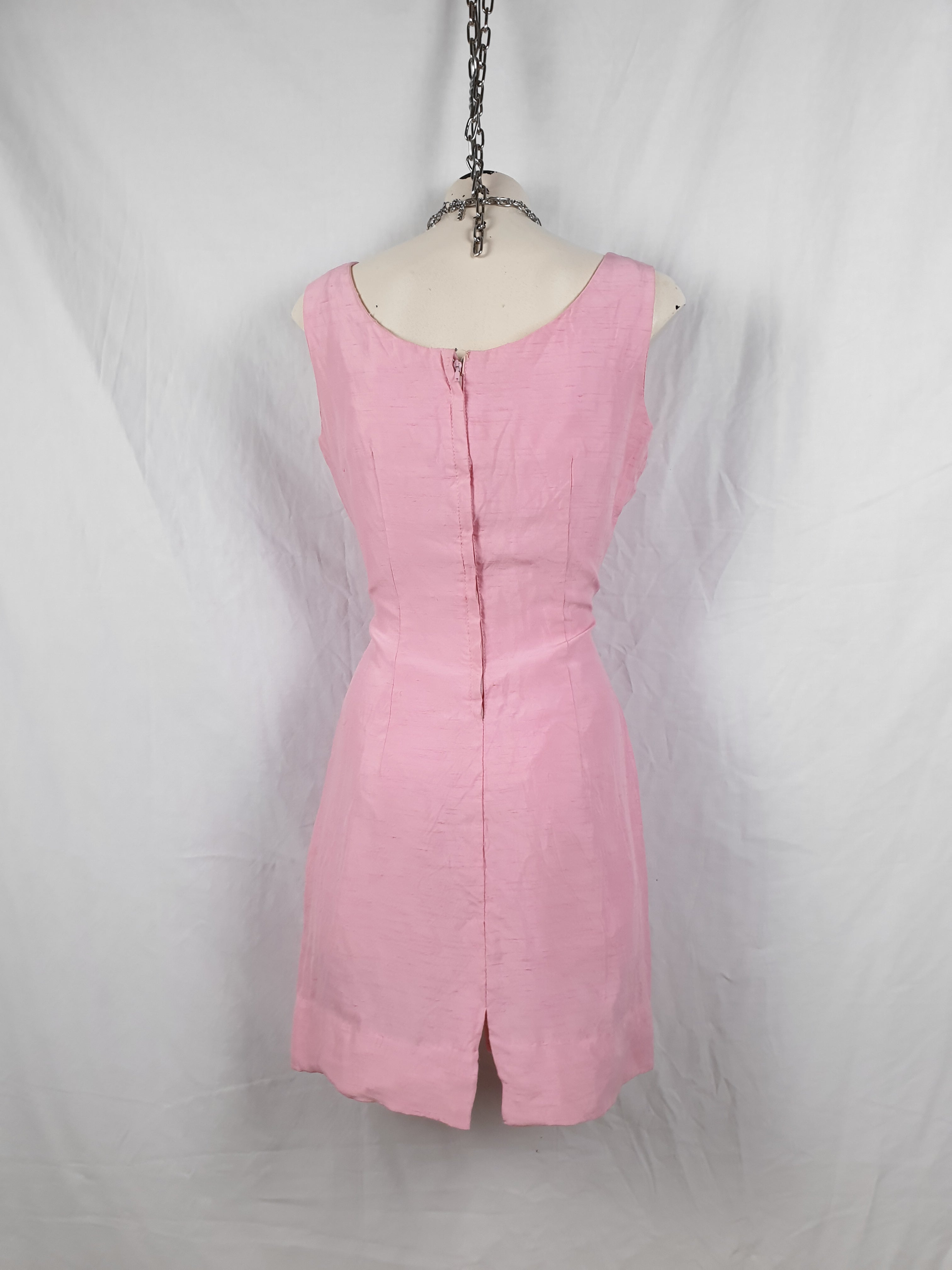 Vintage 1960s/70s Pink Lace Bodice Mini Dress