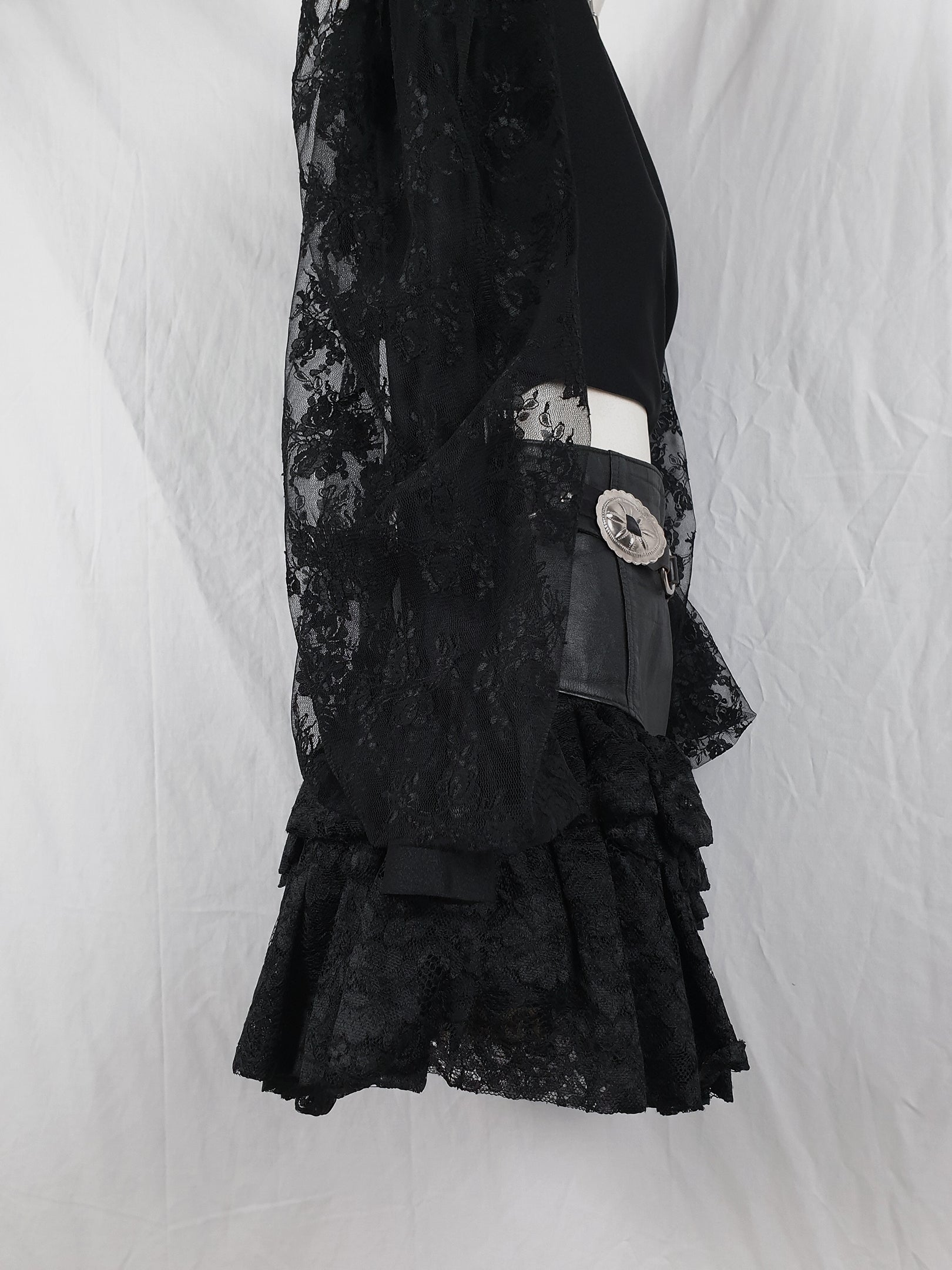 Vintage 1970s/80s Lycra & Lace Wrap Around Top