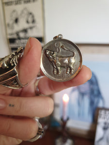 Vintage Taurus Zodiac Pendant