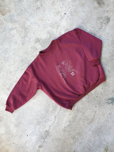 Magic Mama Handprinted 'Cobras' Maroon Sweater