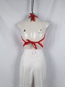 Vintage 1970s White Bunny Flares