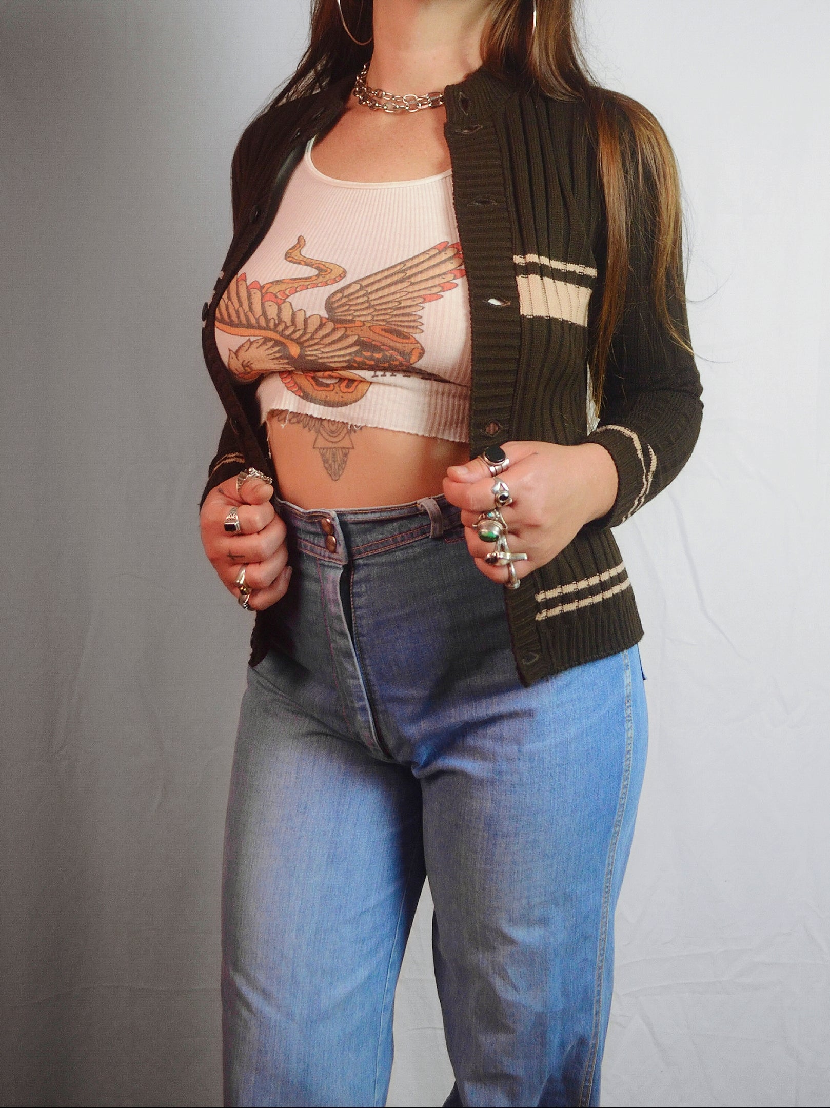 Vintage 1970s/1980s Brown Knit Cardigan