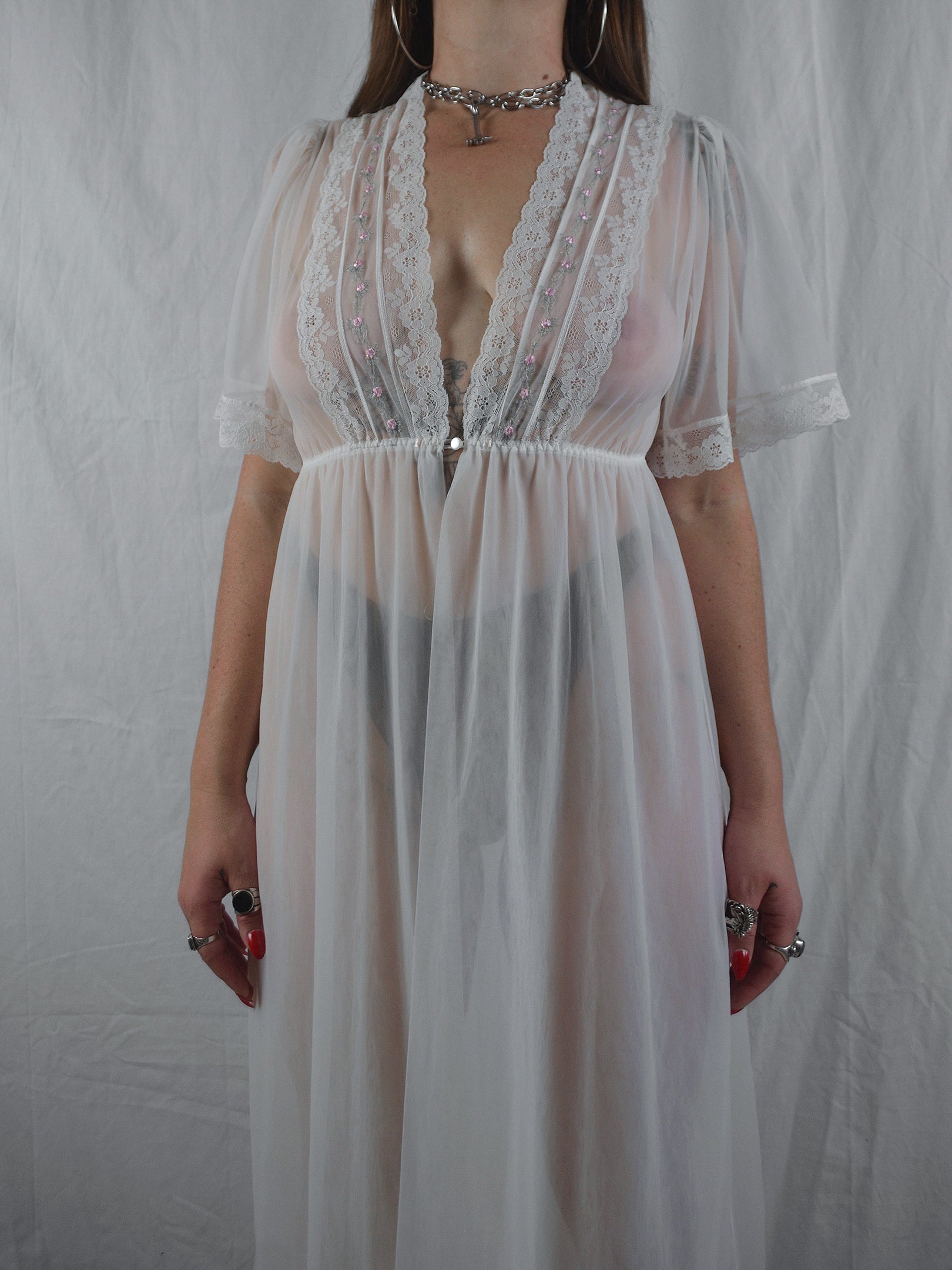Vintage 1980s Sheer Peignoir