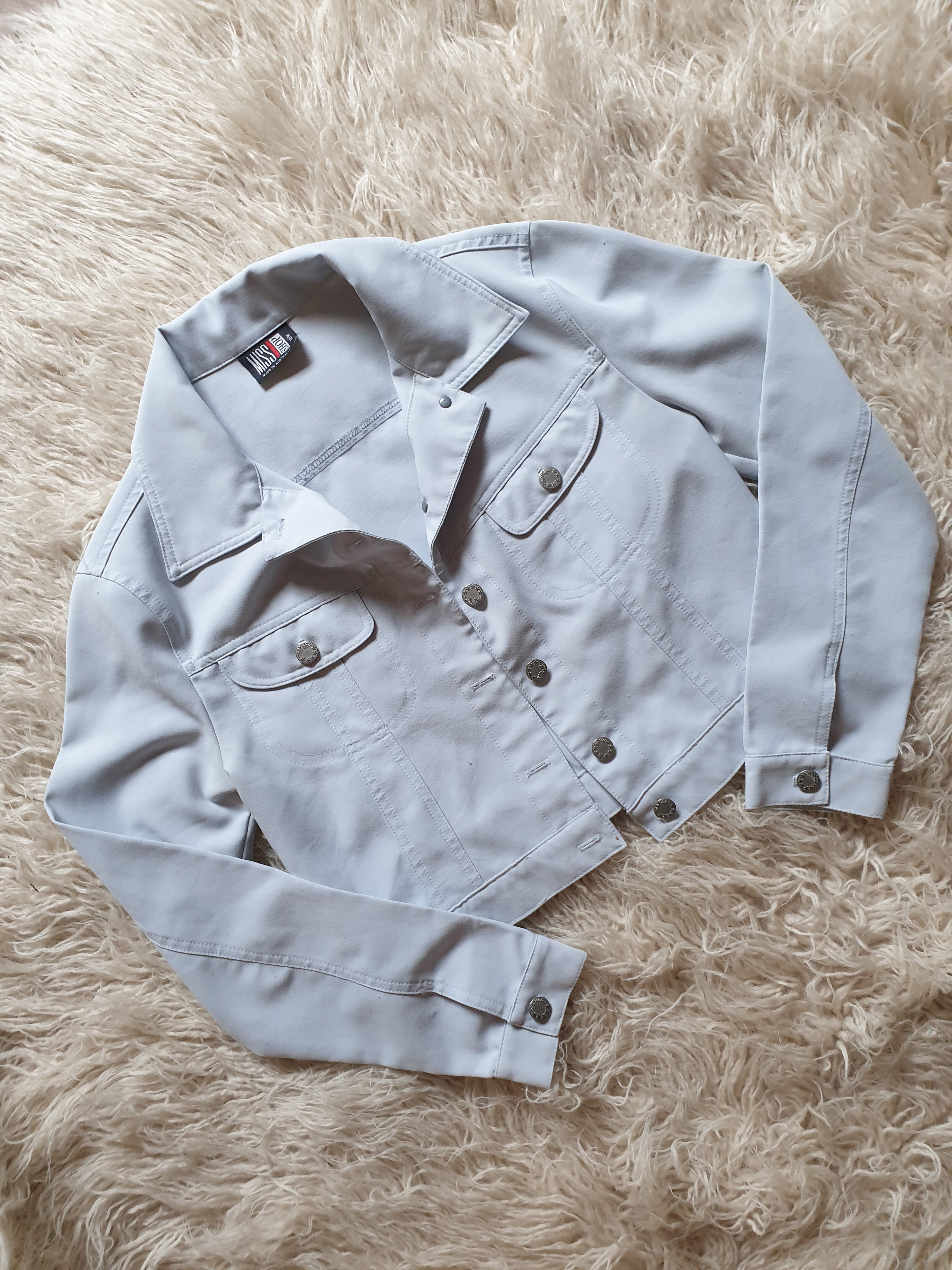 Vintage 1990s Sky Blue Trucker Style Jacket