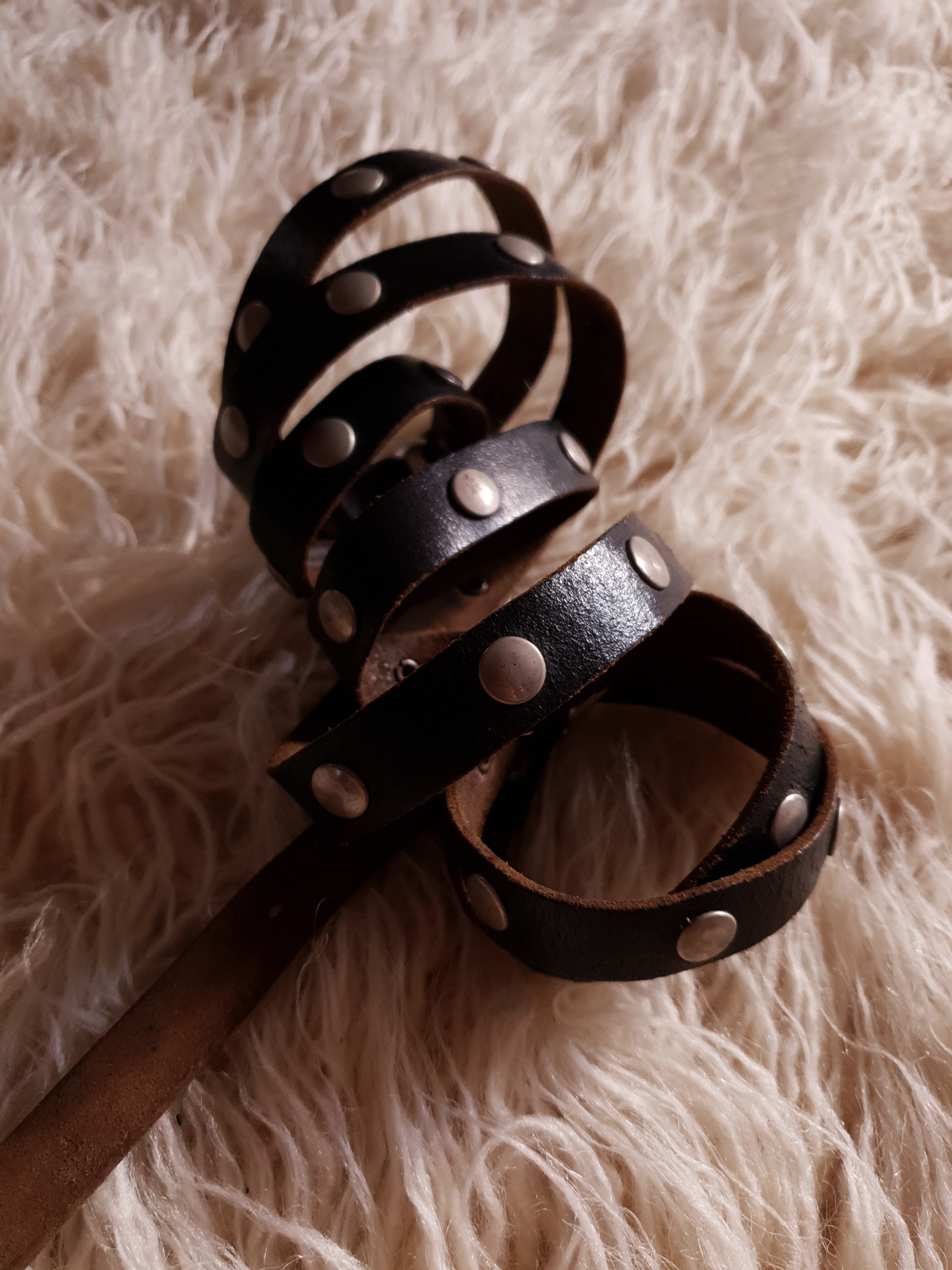 Vintage 1980s Studded Leather Wrap Belt