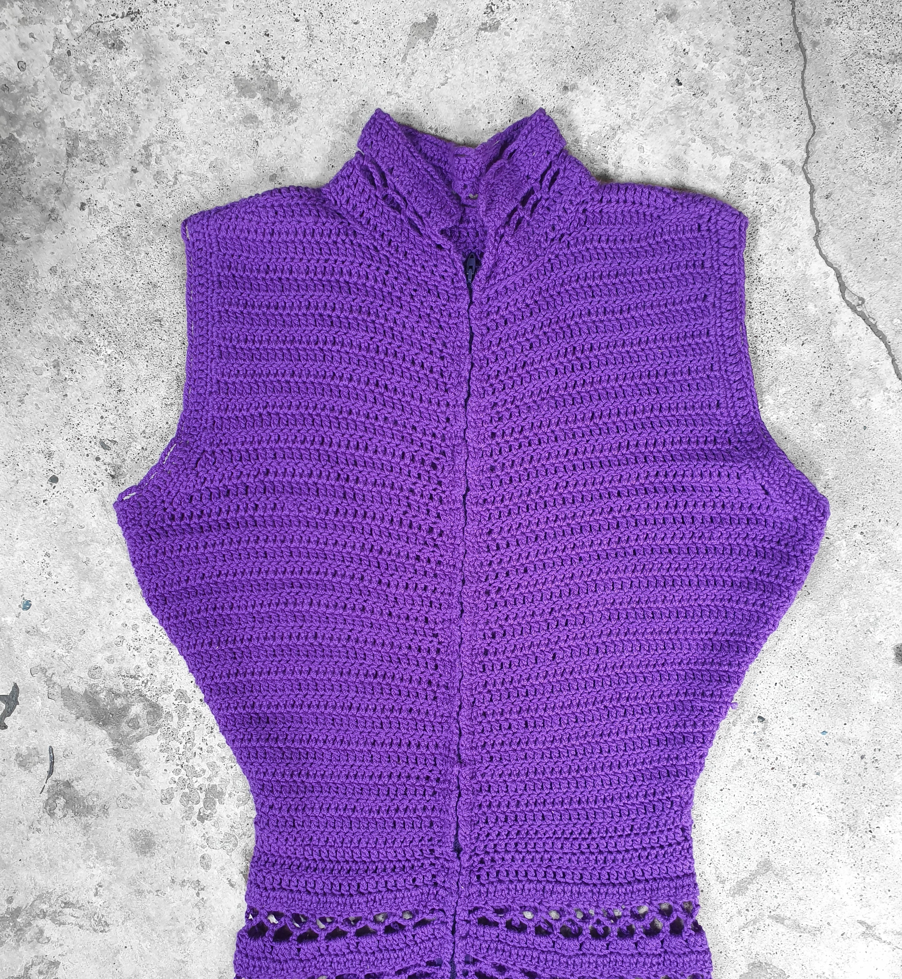 Vintage 1970s Purple Knit Mini Dress