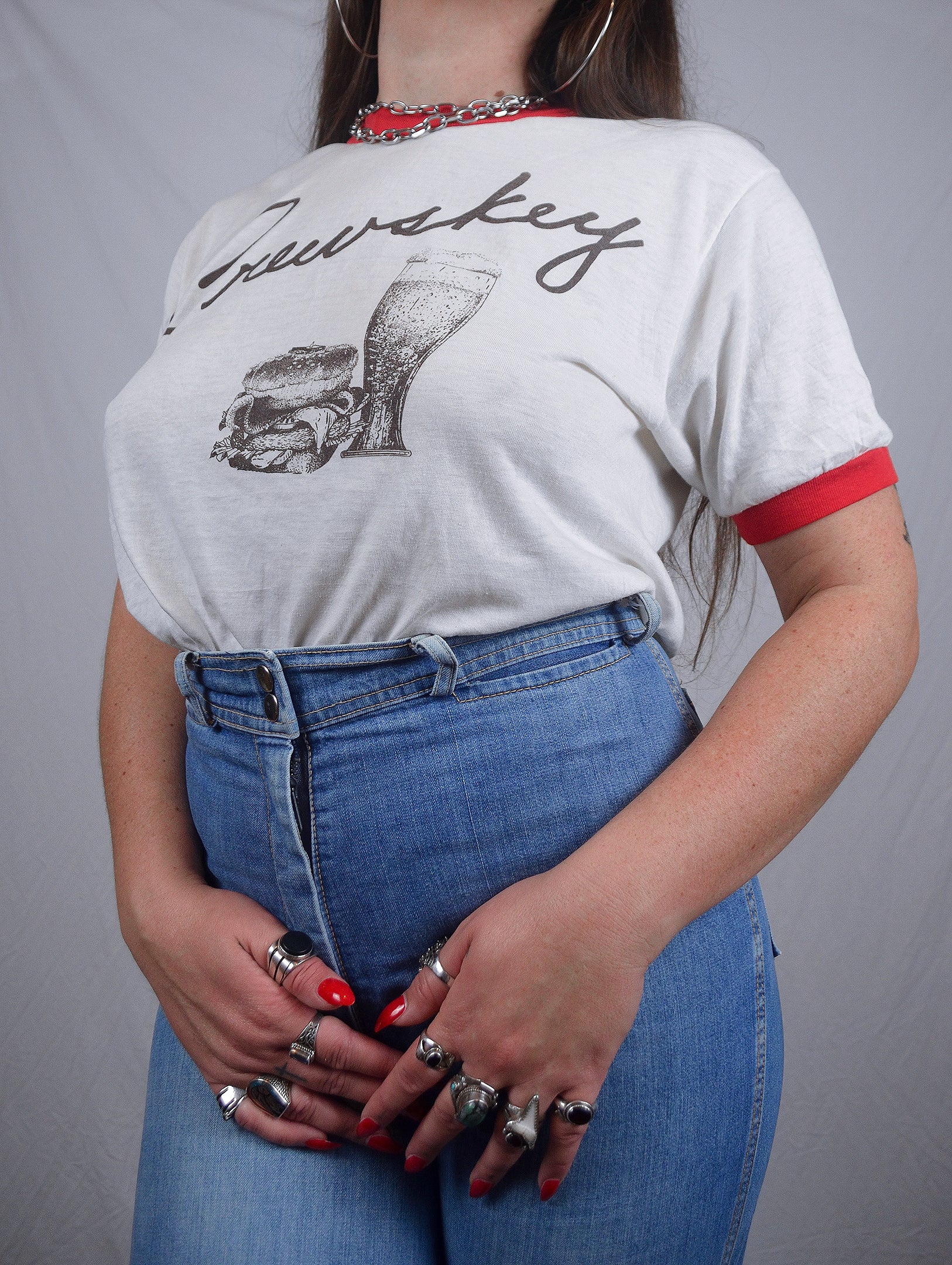 Vintage 1980s Brewskey Ringer Tee