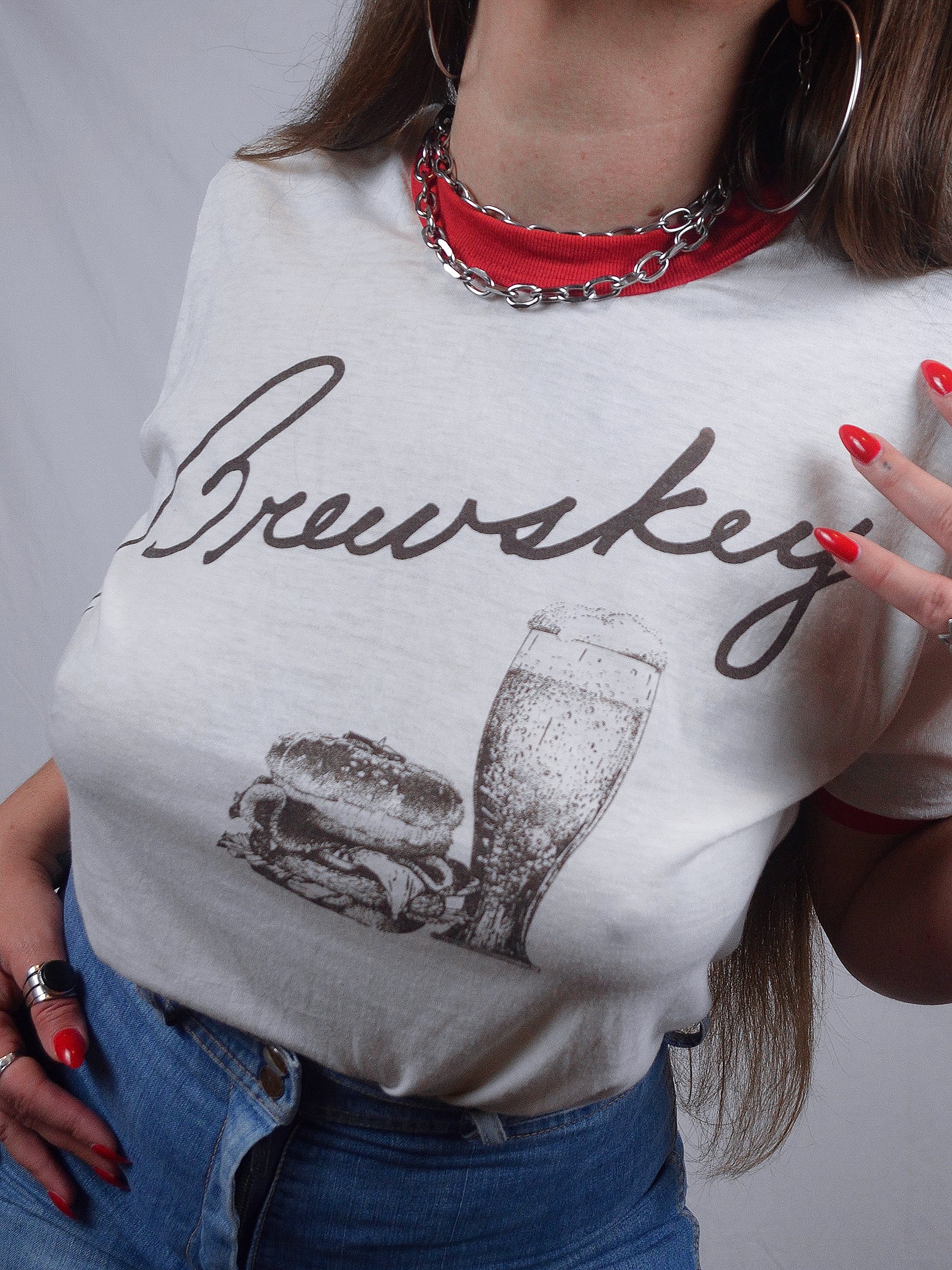 Vintage 1980s Brewskey Ringer Tee