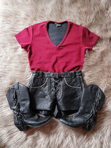 Vintage 1990s Red V-Neck Top