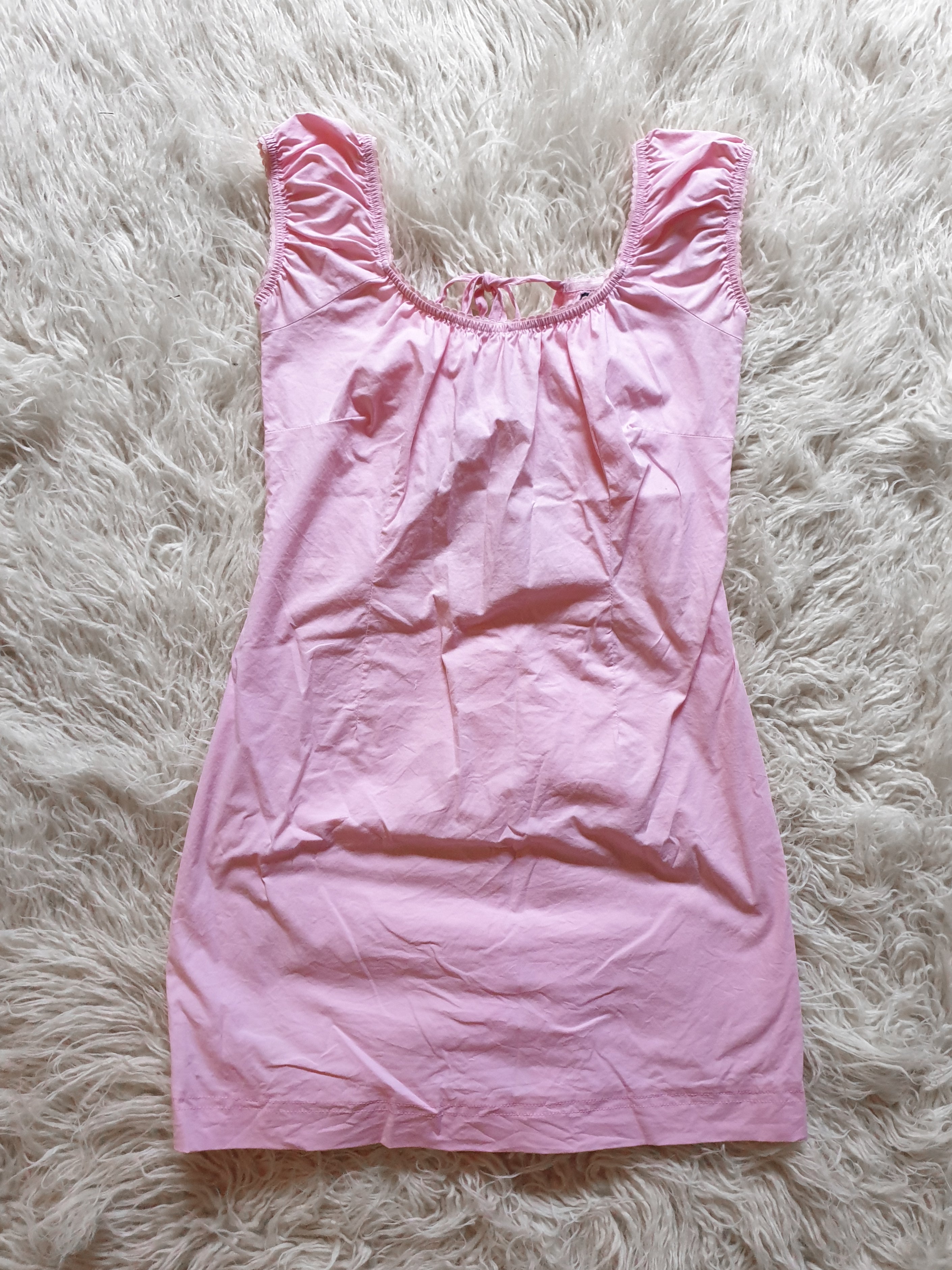 Vintage 90s Tie Back Pink Mini Dress