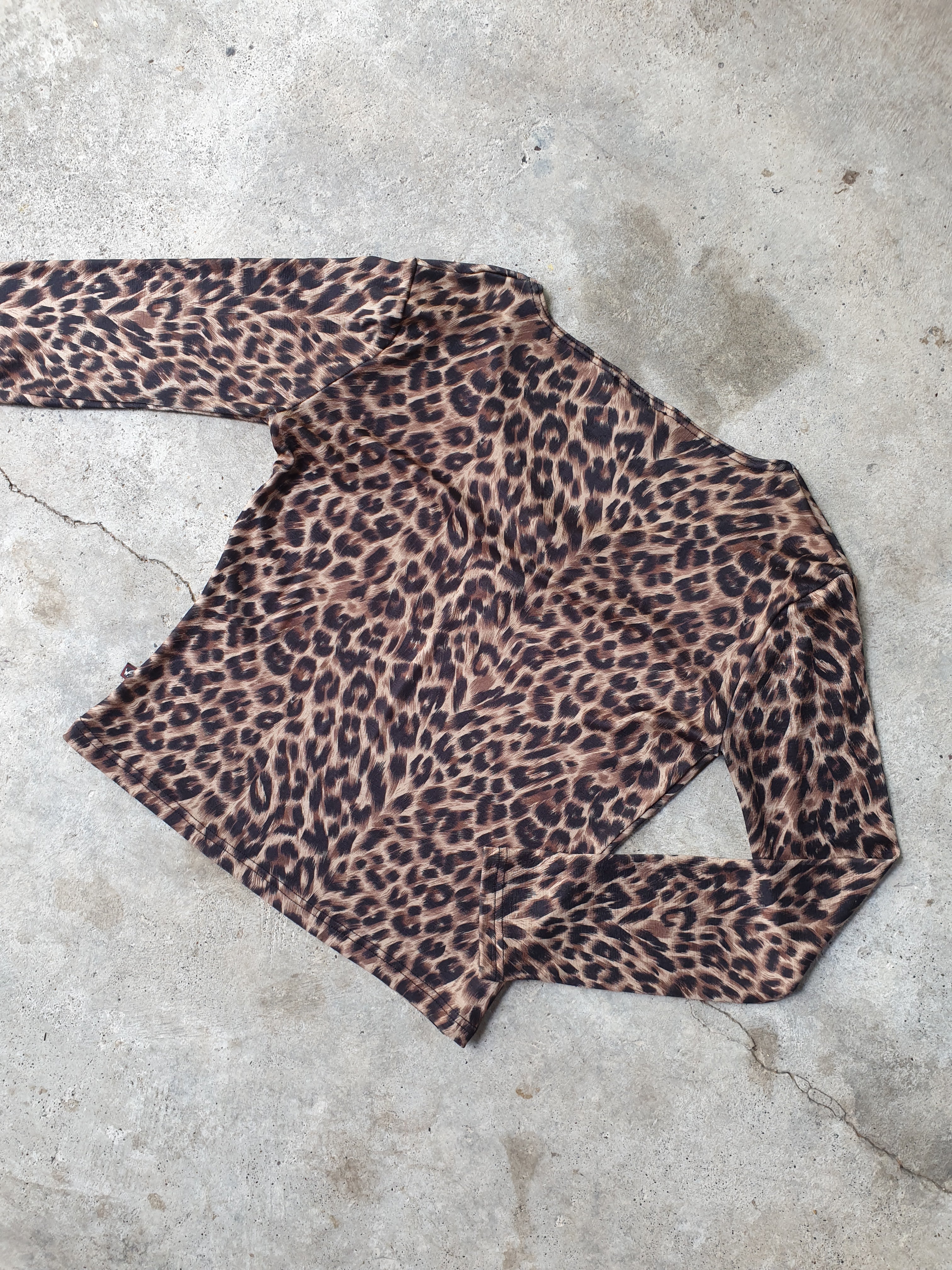 Vintage 90s Slinky 'Wetseal" Leopard Print Top