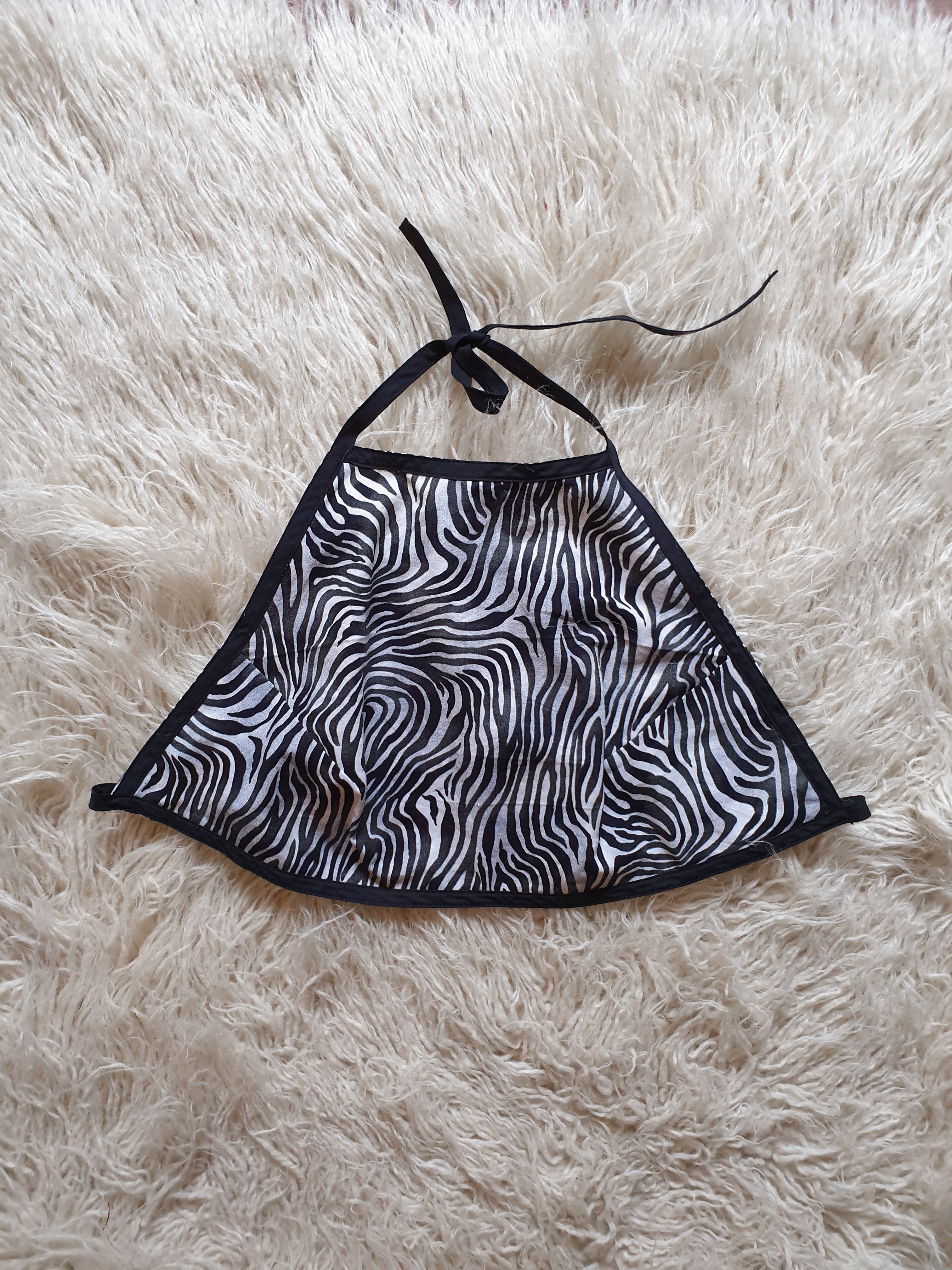 Handmade Black & White Animal Print Halter Top