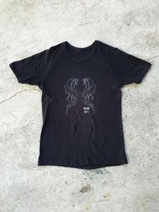 Vintage Magic Mama Handprinted 'Cobras' Black Ringer Tee