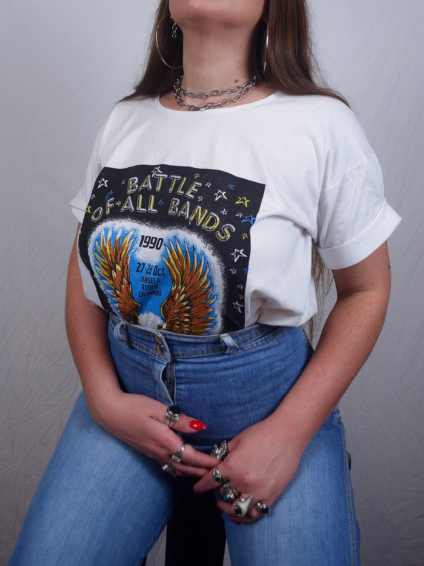 Vintage 1990 'Battle Of All Bands' Eagle Tee