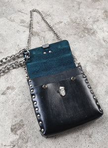 Studded Leather & Chain Bag