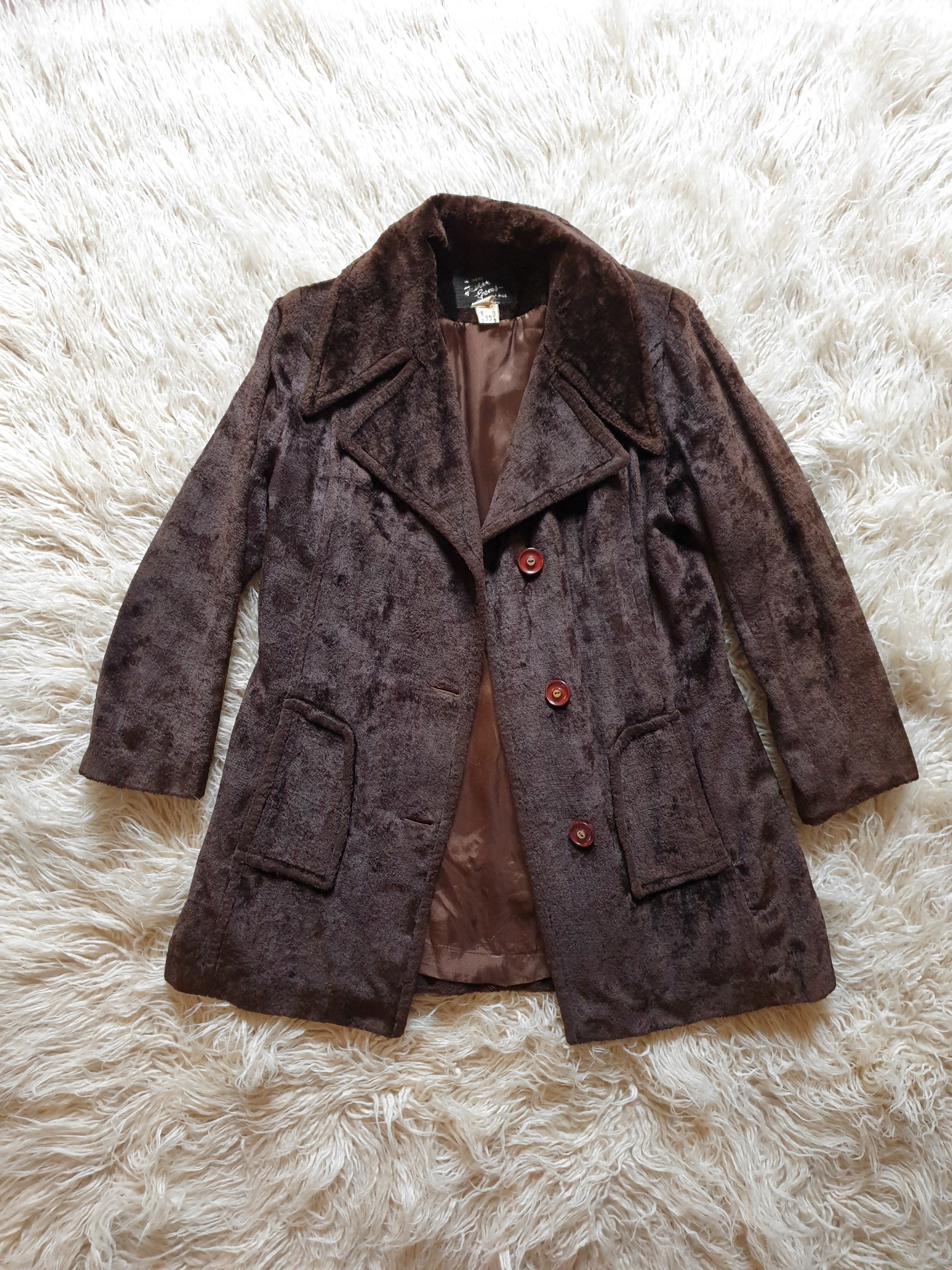 Vintage 1970s Brown Velvet Coat