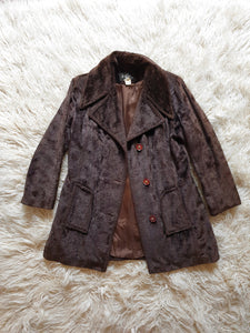 Vintage 1970s Brown Velvet Coat