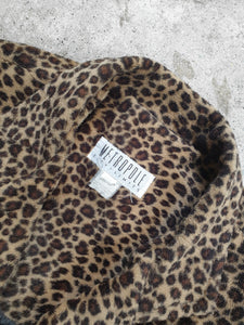 Vintage 1990s Faux Fur Leopard Print Jacket